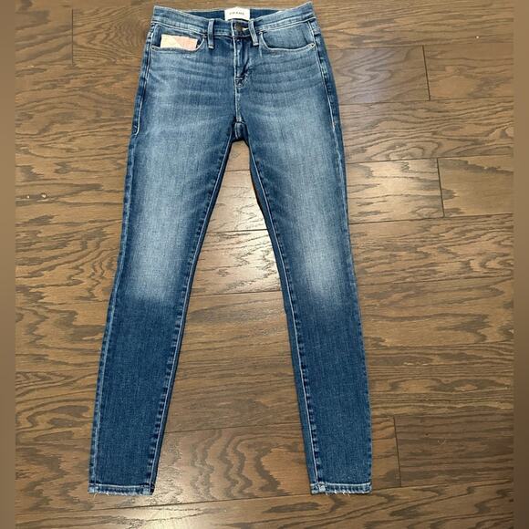 Frame Le Skinny De Jeanne Willow Spring Colorful Pocket Jeans Size 26 - Picture 5 of 13